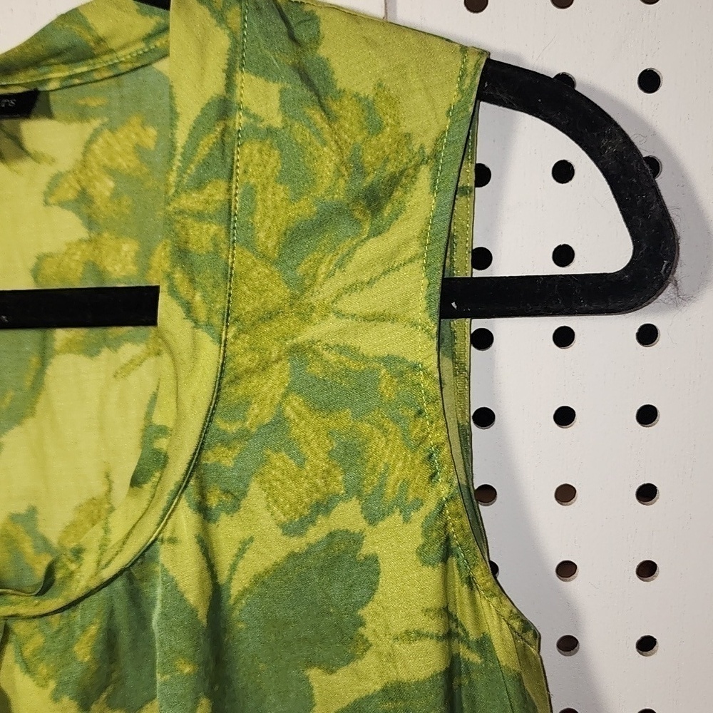 Talbots size 10 Silk / Cotton Blend Sleeveless Lightweight Green - Picture 4 of 6